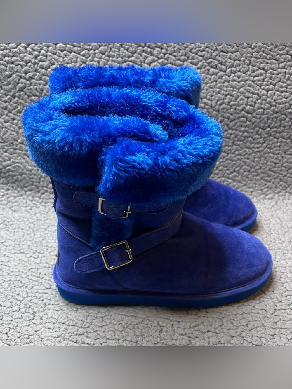 Lamo Women’s Winter Snow Boots Deep Blue Faux Fur Boots